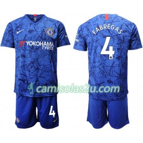 Camisolas de Futebol Chelsea Fabregas 4 Criança Equipamento Principal 2019/20 Manga Curta